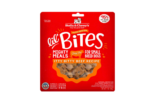 Stella & Chewy’s Freeze-Dried Raw Lil’ Bites Itty Bitty Beef Recipe Small Breed Dog Food, 7 oz. Bag (Beef)